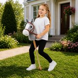 HOBBY Horse Horse on a Stick Horse Head Galloping Neighing Sounds Gray 100 cm | Shoptok.si