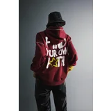 Defacto Cool Oversize Fit Back Printed Hooded Thick Sweatshirt