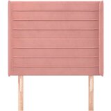  Uzglavlje s ušima ružičasto 93x16x118/128 cm baršunasto | shoptok.hr