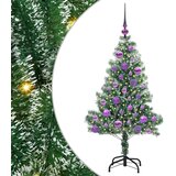 Umjetno Božićno Drvo s Snježnim Flokom i LED Svjetlom 120 cm | shoptok.hr