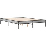 vidaXL Posteljni okvir siva sonoma 120x190 cm inženirski les in kovina, (21142941) | Shoptok.si