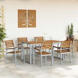  Vrtni set za objed 7 pcs Siva Čvrsto drvo akacije | Eponuda.com