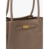 Shelvt Taupe tote bag with clasp | Shoptok.si