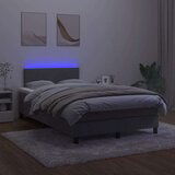  Krevet box spring s madracem LED tamnosivi 120 x 200 cm baršun | shoptok.hr