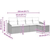  Set sofe 5 kom. Siva poliratan 233 x 117 x 85 cm | shoptok.hr