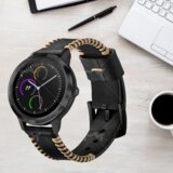 INF Premium usnjeni pašček za uro za Garmin Vivoactive 3/HR (20 mm) Black, (22102911) | Shoptok.si