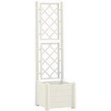 Maison Chic Vrtno cvetlično korito - Cvetlični Lonec z oporno mrežo 43x43x142 cm PP belo, (21790583) Cene
