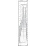  Gabionska košara U-oblika sa 7 stupova 740x20x100 cm željezna | shoptok.hr