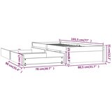  Okvir za krevet s ladicama 75 x 190 cm jednokrevetni | shoptok.hr