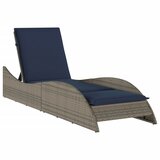 Ležaljka s jastukom siva 60x205x73 cm poli ratan | shoptok.hr