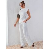 Resti Women's ribbed set, with an asymmetrical sleeveless top and flared pants | shoptok.hr