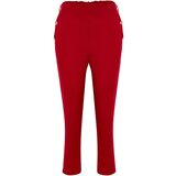 Trendyol Curve Plus Size Pants - Red - Slim Cene