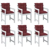  Jastuci za stolice 6 kom prošarano boja vina 100x50x7cm tkanina