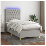  Box spring s madracem LED svjetlosivi 100x200 cm tkanina | shoptok.hr