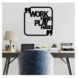 WALLXPERT Zidna dekoracija Work Hard Play Hard, 50x50cm, Crna Cijene