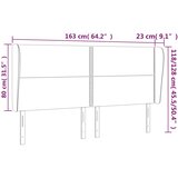  Uzglavlje s ušima tamnosivo 163x23x118/128 cm baršunasto | shoptok.hr
