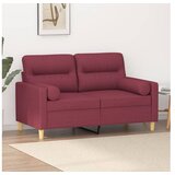 vidaXL Kavč dvosed z blazinami vinsko rdeč 120 cm blago Cene