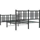 vidaXL Metalni okvir kreveta uzglavlje i podnožje crni 137x190 cm | shoptok.hr