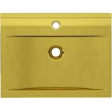  Umivalnik z odprtino za odtekanje 60x46x16 cm keramičen zlat, (21409378) | Shoptok.si