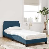  Krevet s madracem Dover plavi 90x190 cm baršunasti | shoptok.hr