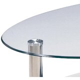 Möbelix ovalna klubska miza saba, bela, steklo | Shoptok.si