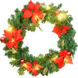  Božićni vijenac s LED svjetlima zeleni 60 cm PVC | Eponuda.com