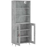 vidaXL Visoka komoda siva betona 69 5x34x180 cm od konstruiranog drva | shoptok.hr