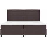 LED Box Spring Krevet Tamno smeđa 200 x 200 cm tkanina Slike
