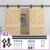  Klizna vrata 2 pcs Prirodna i crna Masivna borovina | shoptok.hr