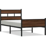  Okvir kreveta bez madraca smeđa boja hrasta 75x190 cm drveni | shoptok.hr