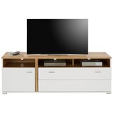 Mömax tv-element alamo, bela, barva hrasta, led | Shoptok.si