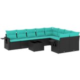 vidaXL 10-delni vrtni komplet sedežnih garnitur z blazinami črne barve poli ratan, (5000293723) | Shoptok.si