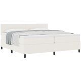 vidaXL Box spring krevet s uzglavljem Krema i bijela 200 x 200 cm Cijene