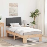  Krevetni okvir s tapiciranim uzglavljem Tamno siva 90 x 200 cm | shoptok.hr