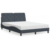  The Living Store Posteljni z vzmetnico temno siv 140x190 cm žamet - Postelja, (21491131) | Shoptok.si