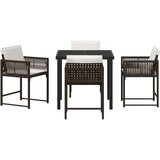  5-delni set za vrtno jedilnico z blazinami Rjava poli ratan, (22087693) | Shoptok.si