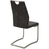 CARRYHOME nihajni stol, kovina, tekstil siva, barve kroma | Shoptok.si