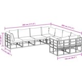  Sjedeća garnitura za vrt 8 pcs Crna 283 x 283 x 71 cm Aluminij | shoptok.hr