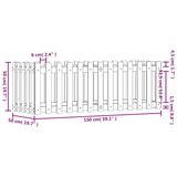 vidaXL Vrtna visoka greda z ograjico bela 150x50x50 cm trdna borovina | Shoptok.si