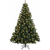  Umjetno božićno drvce s nogom 150 cm 150 LED lampica - Zelena 150 cm s LED svjetlima | shoptok.hr