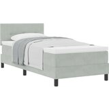 vidaXL Box spring postelja z vzmetnico svetlo siva 80x200 cm žamet, (22052425) | Shoptok.si