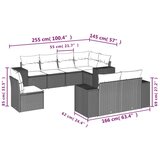  8-dijelni set vrtnih sofa od poliratana s jastucima svjetlosivi | shoptok.hr