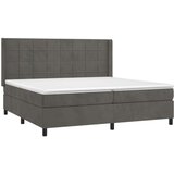 Box spring s madracem LED tamnosivi 200x200 cm baršun | shoptok.hr