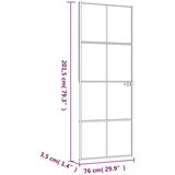 Sobna vrata bijela 76x201,5 cm kaljeno staklo i aluminij tanka | shoptok.hr