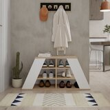 Hanah home pyramid shoe bench - oak, white oakwhite shoe cabinet