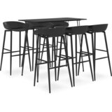 vidaXL barska garnitura 7-delna črna | Shoptok.si
