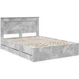  Krevetna konstrukcija s ladicama Betonski sivi 150 x 200 cm | shoptok.hr
