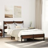 vidaXL Metalni okvir kreveta bez madraca smeđi hrast 120x190 cm Cijene