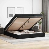 vidaXL Posteljni okvir z vzmetnico Črna 180 x 200 cm Umetna koža | Shoptok.si