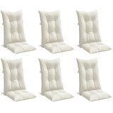  Jastuci za stolice 6 kom prošarano krem 120x50x7cm tkanina | shoptok.hr